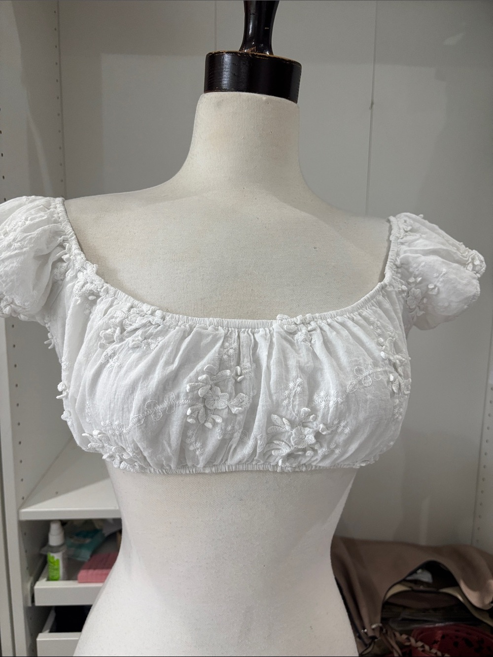 Fashion Nova White Gathered Elastic Waist Skirt